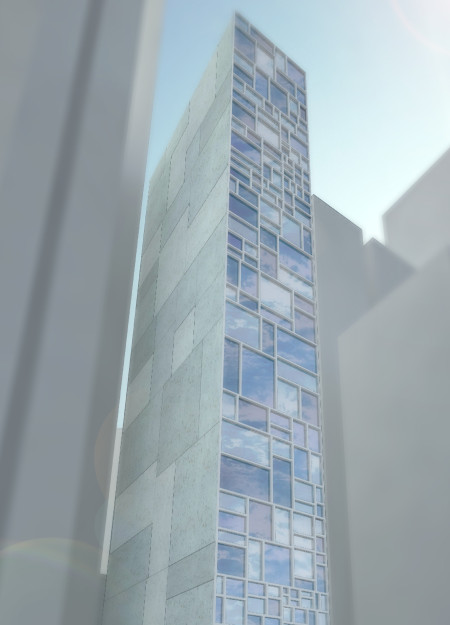 Modular Urban Tower Framed in Reinforced Concrete with Versatile Cast Panels for Flexible Living Spaces