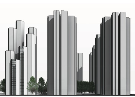 Hexagonal Living Spaces Enhanced with Concrete and Glass Solutions for Urban Density
