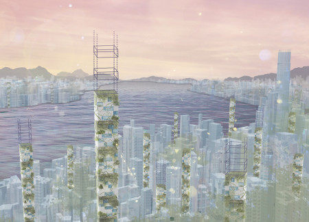 Vertical Habitat Featuring Green Facades and Community Integration Through Escape Boards