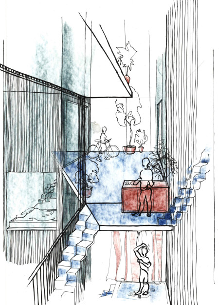 Elevated Living Spaces Enclosed in Concrete and Steel with Enhanced Natural Light