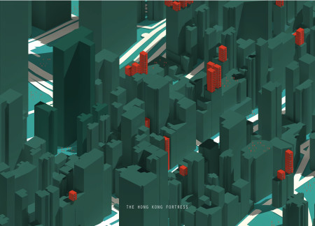 Staggered Balconies and Painted Metal Accents in a Dense Urban Housing Complex