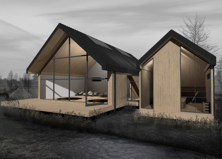 Subterranean Spaces Crafted with Laminated Timber and Natural Stone for Meditation Retreat