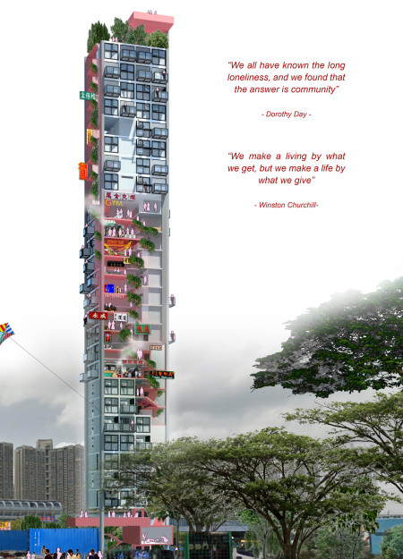 Repurposed Shipping Containers Enhancing Urban Living Through Vertical Community Spaces