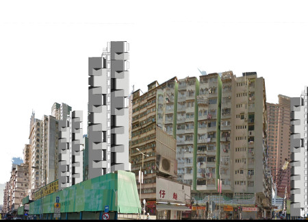 Space-Puncturing Design with Glass Facades and Reinforced Concrete for Urban Living