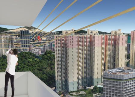 Bamboo Lattice Facade and Green Roof Solutions in High-Density Urban Housing