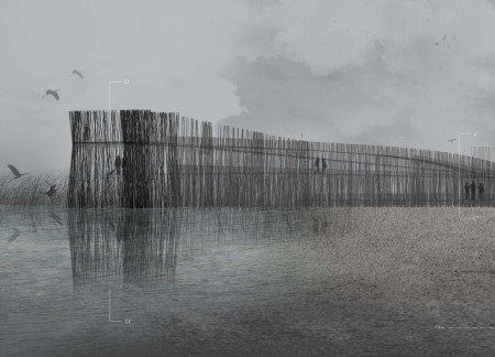 Elevated Observation with Charred Wood Shingles and Natural Fibers in a Wetland Environment