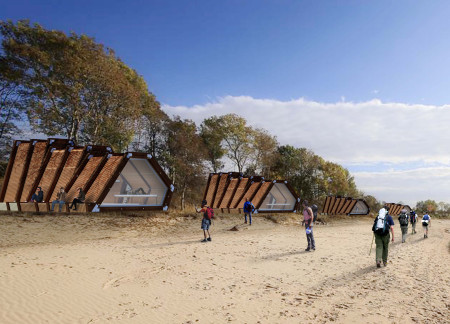 Hexagonal Shelter Crafted from Local Pine and Glazing in a Coastal Setting