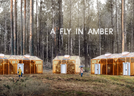 Biodegradable Plastic Wraps and Dirt Brick Construction in a Forested Residential Space