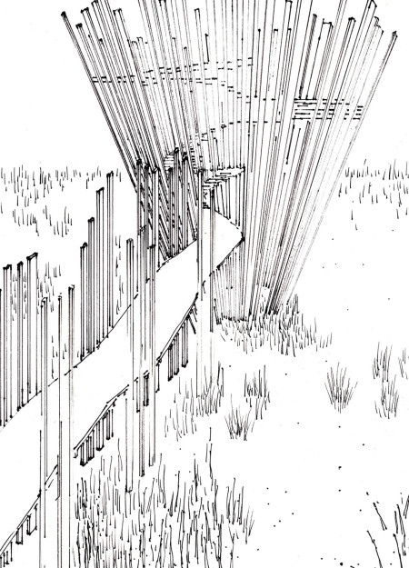 Elevated Viewing Experience Crafted from Natural Wood and Steel in Wetland Habitat