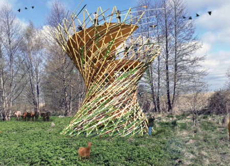 Weaving Willow and Timber into a Community-Focused Observation Tower