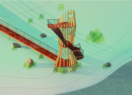 Charred Timber Facade Merging Verticality with Natural Landscapes