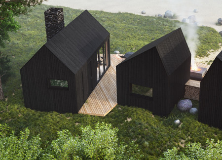 Charred Wooden Shingles and Cross-Laminated Timber Embrace Nature in a Modern Retreat