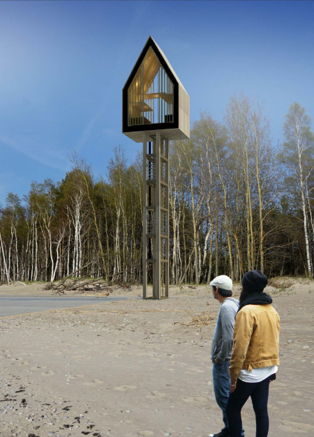 Elevated Cabins Featuring Charred Wooden Shingles and Glazed Facades for Nature Immersion