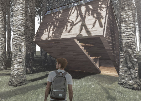 Charred Wood Shingles Accentuate Sustainable Cabins Nestled in Coastal Landscape