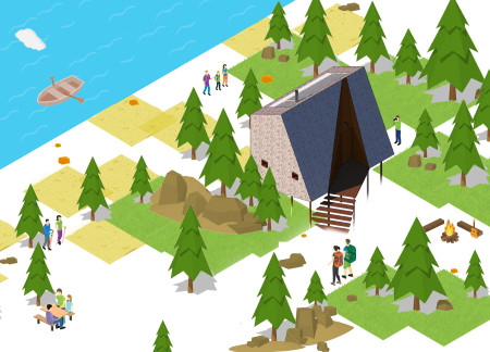 Charred Wooden Shingles and Cross-Laminated Timber Enhancing Ecological Retreats