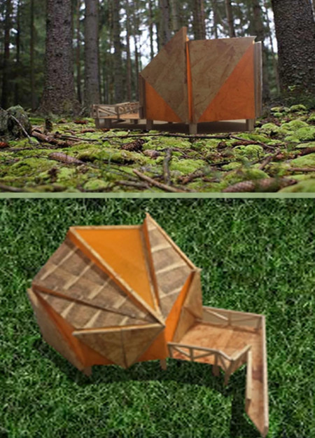 Hexagonal Cabins with Polycarbonate Roofs Integrating Sustainable Timber Construction Along Latvia's Trekking Routes