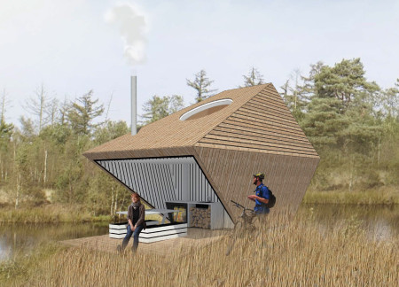 Charred Wood Facades and Plywood Interiors in an Ecologically Sensitive Retreat