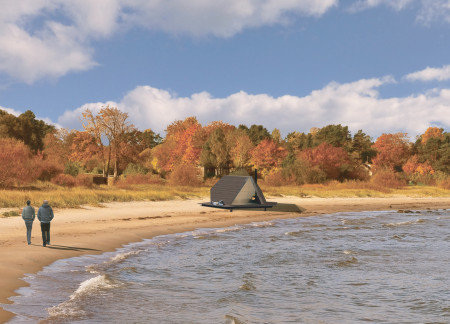 Hexagonal Lodges Crafted from Timber and Insulated for Sustainable Coastal Retreats