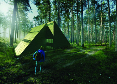 Charred Wooden Shingles and Modular Design in Sustainable Timber Cabins for Forest Retreats