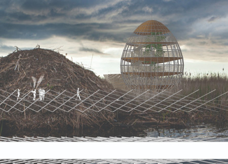 Hollow Core Structure Crafted from Natural Timber in a Sustainable Observation Tower