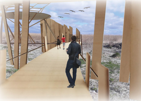 Charred Wooden Shingles and Local Oak Create an Engaging Visitor Experience in a Nature Reserve