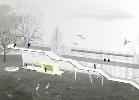 Perforated Steel Mesh Panels Create Engaging Vantage Points in Elevated Wildlife Observation Pavilion