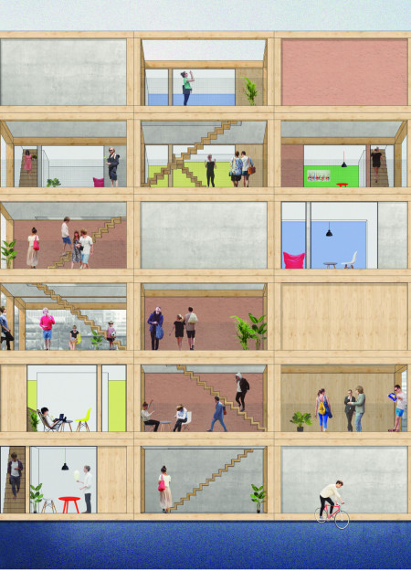 Charred Wooden Shingles and Natural Light Illuminate Flexible Communal Living Spaces