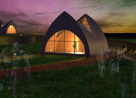 Spherical Lodgments with Geothermal Efficiency and Polycarbonate Skylights