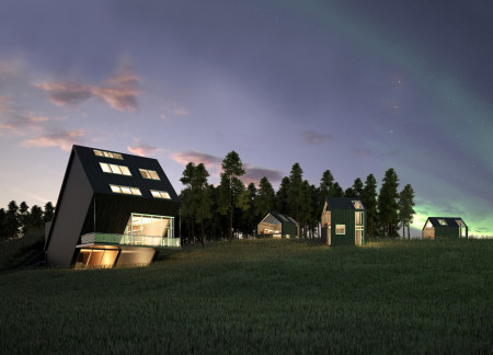 Charred Wooden Shingles and Geothermal Heating Define Sustainable Lakefront Living