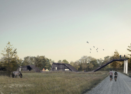 A Ribbon-Like Timber Canopy Structure Designed to Enhance a Park Entry