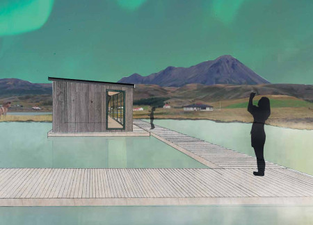 Floating Structures Featuring Local Stone and Geothermal Heating for Enhanced Wilderness Experience