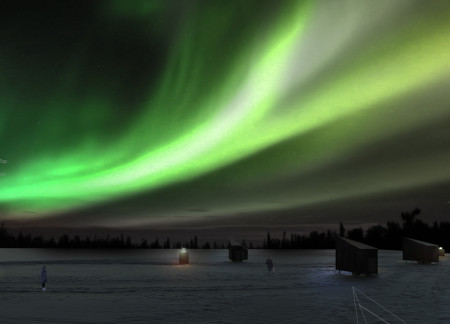 Thermal Insulation and OSB Sheathing in a Geometric Residence Amid Iceland's Landscape