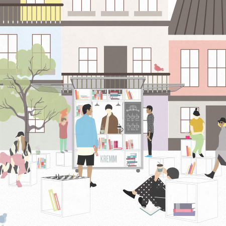 Adjustable Roof Canopy and Modular Plywood Structure for a Community Coffeehouse