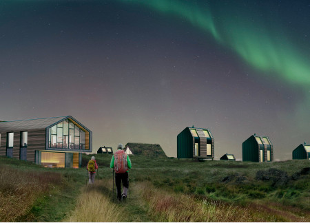 Sod-Covered Roofs and Geothermal Foundations in a Modular Eco-Friendly Guesthouse