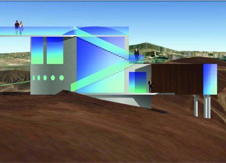 Curvilinear Structure with Glass Fa&ccedil;ade Harmonizing Local Mythology and Natural Landscape