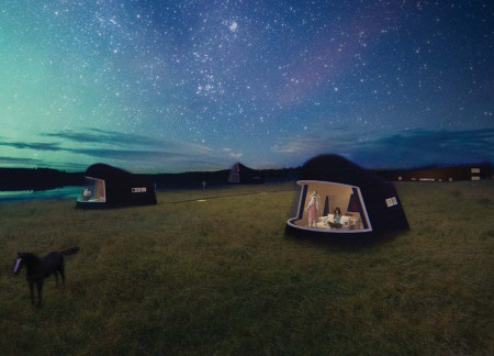 Movable Guesthouses Crafted from Cross-Laminated Timber Panels Embracing the Arctic Landscape