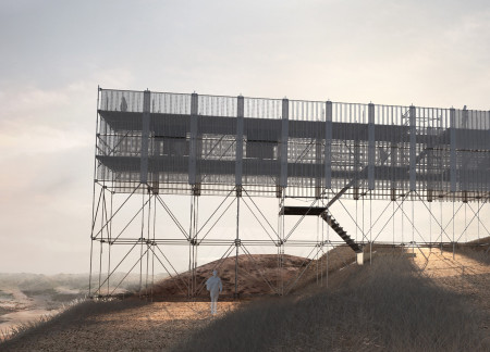 A Viewing Platform with Central Staircase and Observation Deck