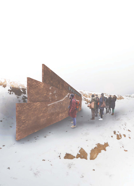 Corten Steel Fins Enhance Visitor Experience at Volcanic Geological Site