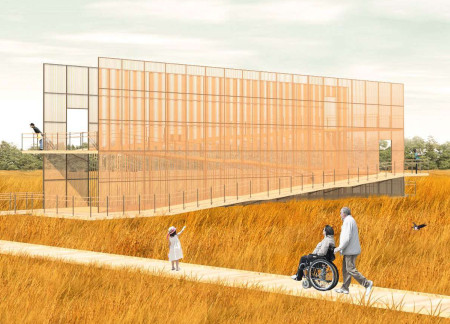 Meandering Pathways of Locally-Sourced Oak and Steel in a Nature Observation Structure