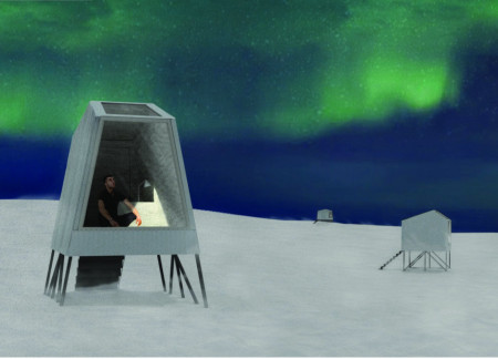 Charred Wooden Shingles and Metal Cladding Elevate Eco-Friendly Cabins for Remarkable Aurora Viewing