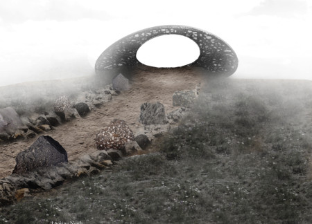 Basalt Fiber Observation Platform Harmonizing with Volcanic Landscape
