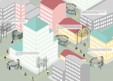 Biodegradable Clay Cups in a Flexible Gathering Space Designed for Urban Community Interaction