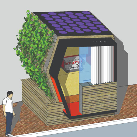 Vertical Timber and Recycled Wood Create a Sustainable Community Space