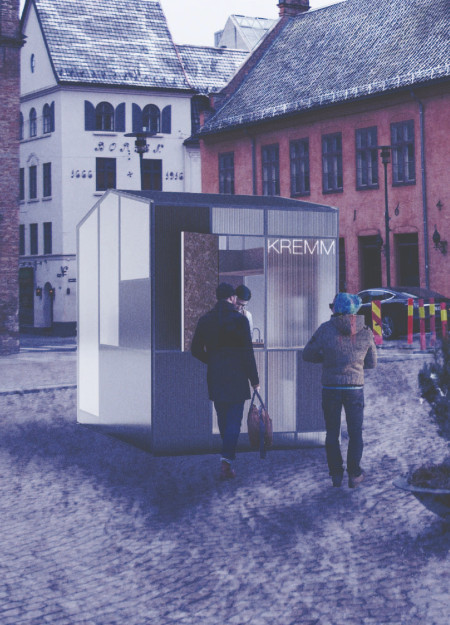 Lightweight Polycarbonate Facade Featuring Concealed Access in a Compact Urban Coffeehouse