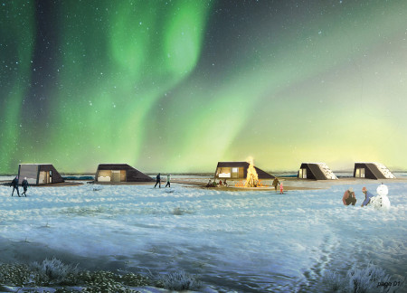 Charred Wooden Shingles and Concrete Formations Create a Sustainable Urban Space