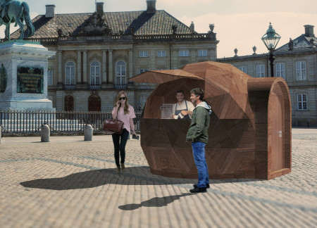 Graphited Polystyrene Kiosk Designed for Climate Adaptability and Urban Coffee Culture