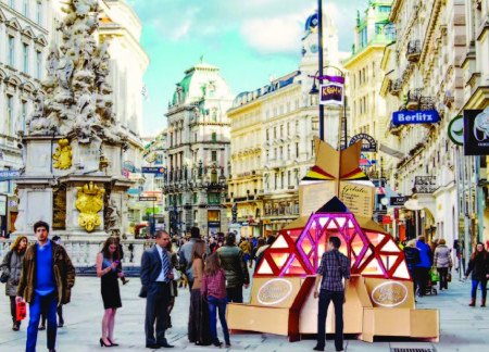 Geodesic Kiosk Featuring Precision Board and Integrated Seating Solutions