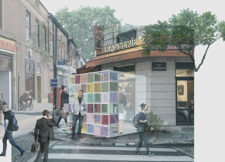 Colorful Light and Community Engagement in a Nordic Coffee Wall