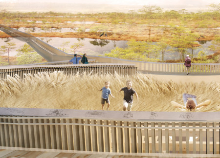 Curved Cross-Laminated Timber Structure Blending Seamlessly with Natural Habitat