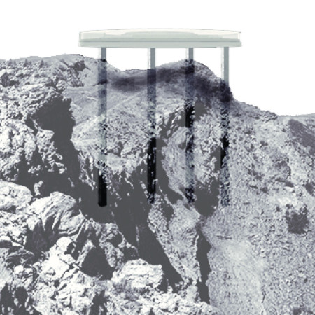 Glass Canopy Overlooking Natural Vistas in Elevated Observation Platform